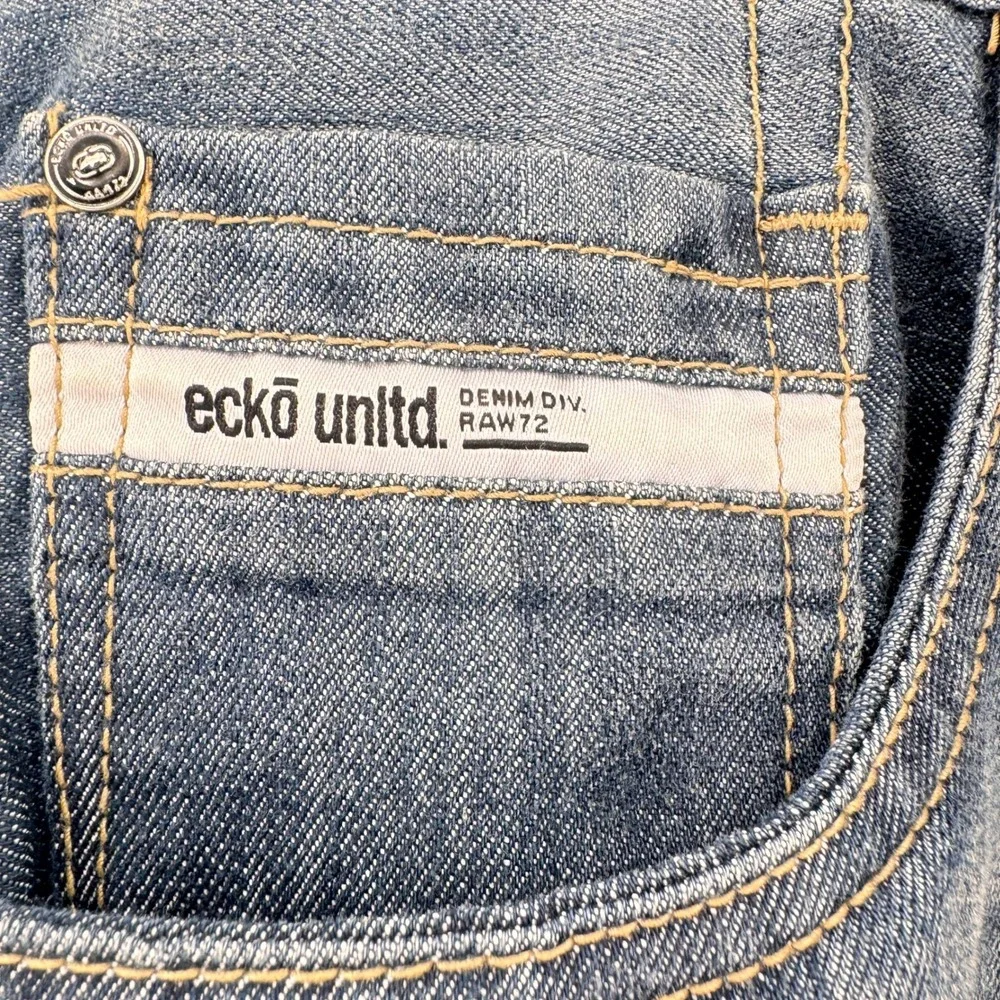 Y2K Jorts Ecko Unltd Mens Shorts Size 42 Blue Medium Wash Relaxed Fit Streetwear